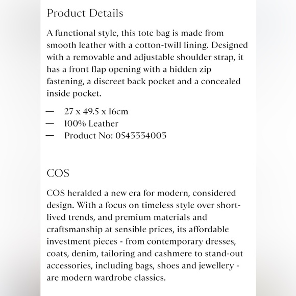 COS Black Leather Interior Bag - Picture 11 of 12